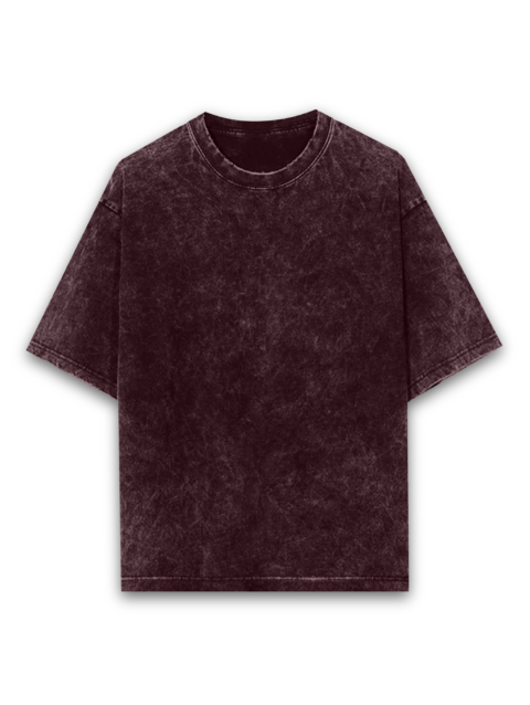 Unisex Acid Wash Oversized Classic T-shirt Maroon