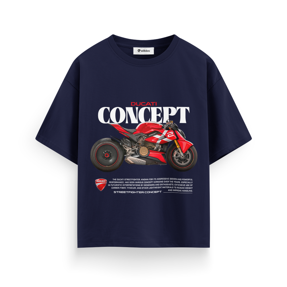 Navy Blue Unisex Terry Oversized Tee