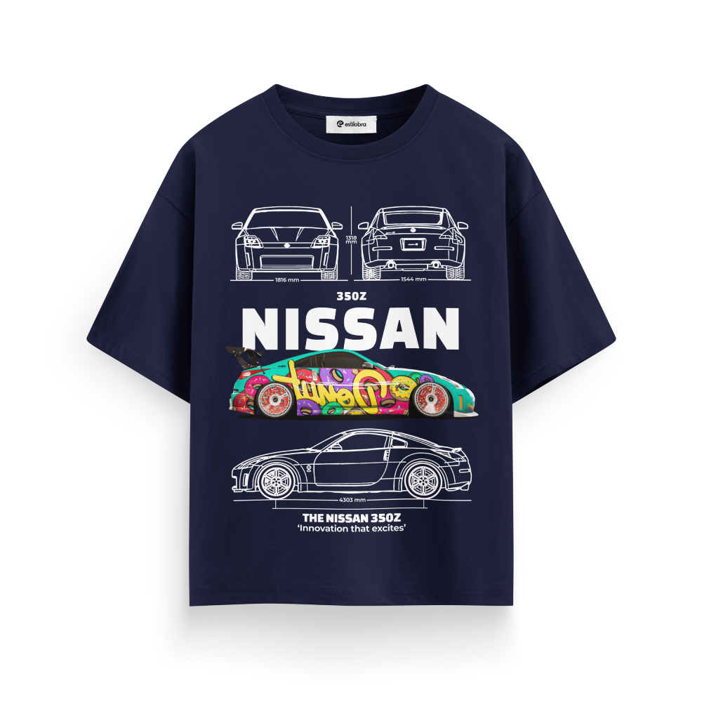Navy Blue Unisex Terry Oversized Tee