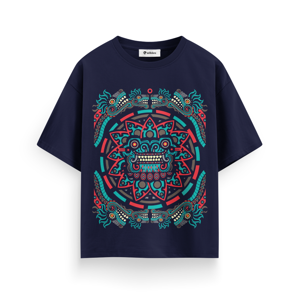 Navy Blue Unisex Terry Oversized Tee